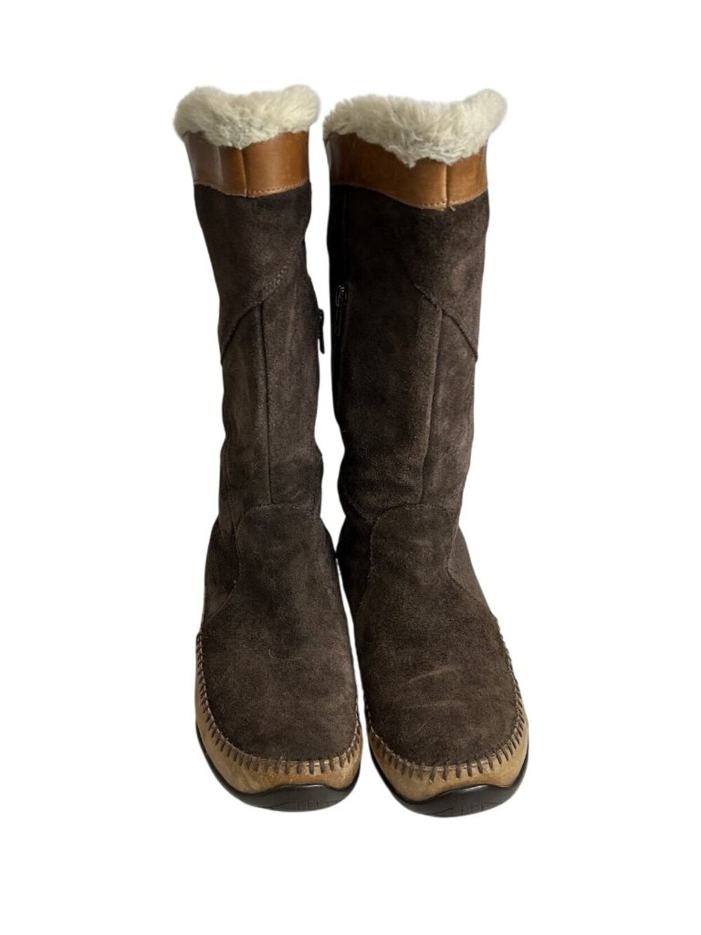 North Face Moccasin Janey Primaloft Winter Boots Side Zip Fur Lace Up Womens 8.5 - Picture 2 of 16